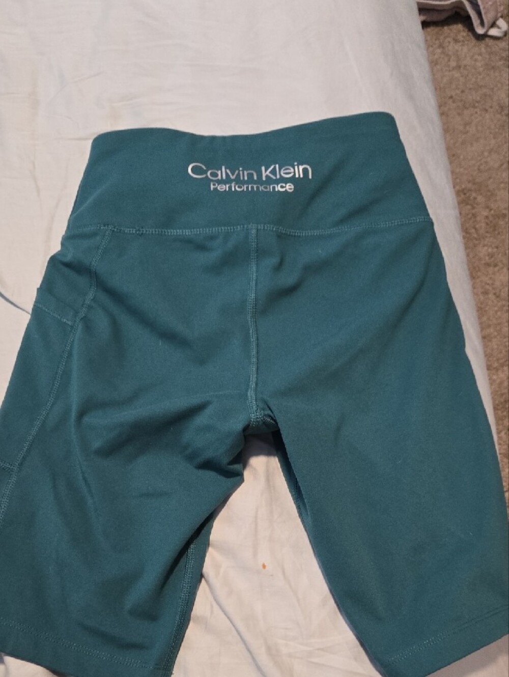 Calvin Klein Teal Athletic Bike Shorts - Picture 3 of 3